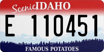 ID license plate E110451