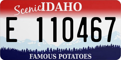 ID license plate E110467