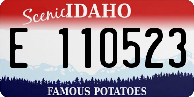 ID license plate E110523