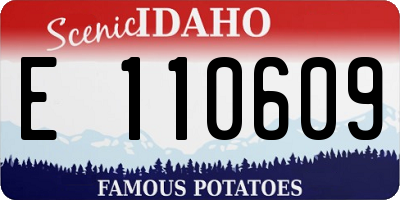 ID license plate E110609