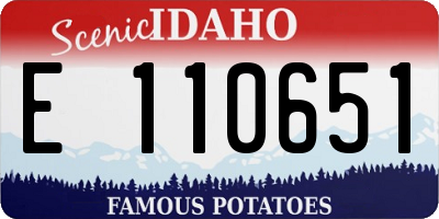 ID license plate E110651