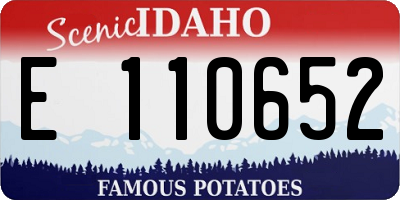 ID license plate E110652