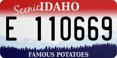 ID license plate E110669