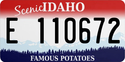 ID license plate E110672