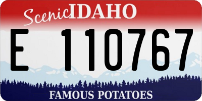 ID license plate E110767