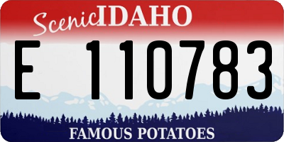 ID license plate E110783