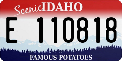 ID license plate E110818