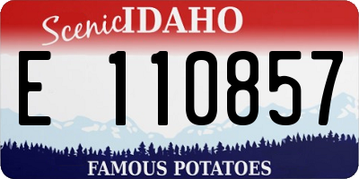 ID license plate E110857