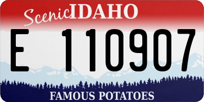 ID license plate E110907