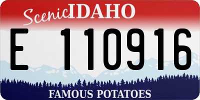 ID license plate E110916