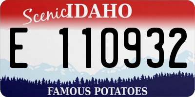 ID license plate E110932