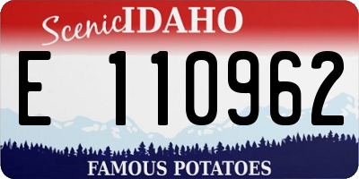 ID license plate E110962