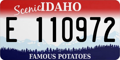 ID license plate E110972