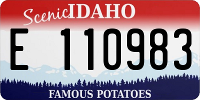 ID license plate E110983