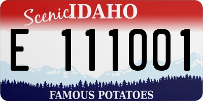 ID license plate E111001