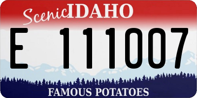ID license plate E111007