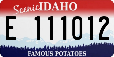 ID license plate E111012