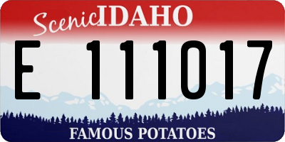 ID license plate E111017