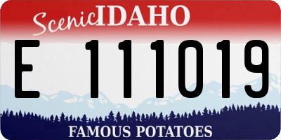 ID license plate E111019