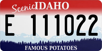 ID license plate E111022