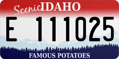 ID license plate E111025