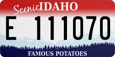 ID license plate E111070