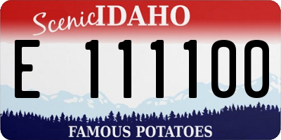 ID license plate E111100