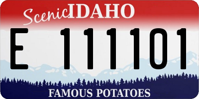 ID license plate E111101