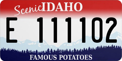 ID license plate E111102