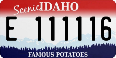 ID license plate E111116