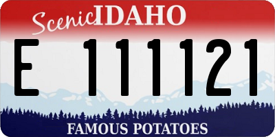 ID license plate E111121