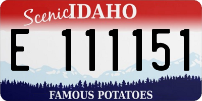 ID license plate E111151