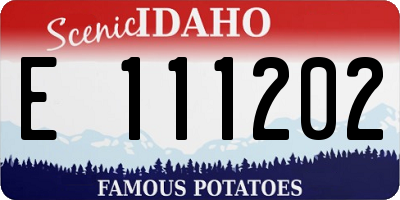 ID license plate E111202
