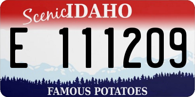 ID license plate E111209