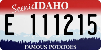 ID license plate E111215