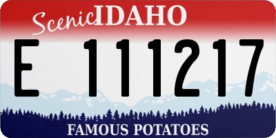 ID license plate E111217