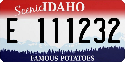 ID license plate E111232