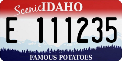 ID license plate E111235