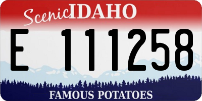 ID license plate E111258