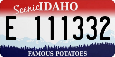 ID license plate E111332