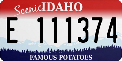 ID license plate E111374