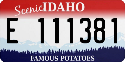 ID license plate E111381