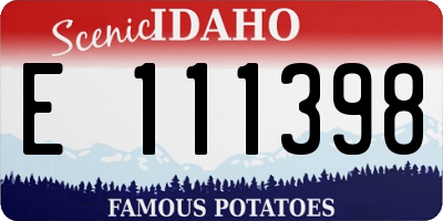 ID license plate E111398