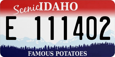 ID license plate E111402
