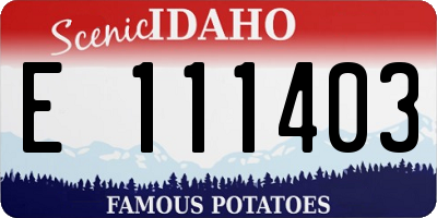ID license plate E111403