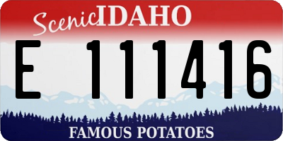 ID license plate E111416