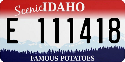 ID license plate E111418