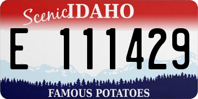 ID license plate E111429