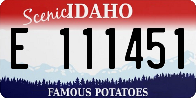 ID license plate E111451