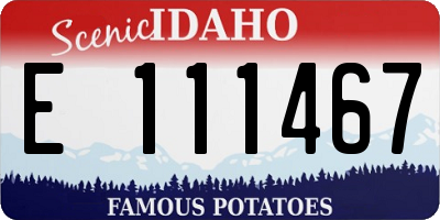 ID license plate E111467
